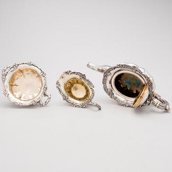TESERVIS, 3 DELAR, silver, St Petersburg, mitten av 1800-talet.