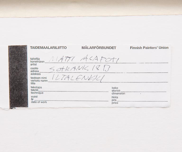 MATTI ALAPOTI, olja på skiva, signerad.