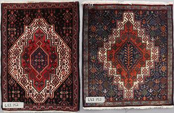 MATTOR, 2 st, orientaliska. Ca 93 x 69 samt 89 x 80 cm.