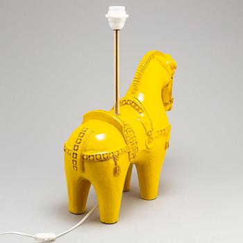ALDO LONDI, a stoneware horse table light from bitossi, Italy, 1960's.