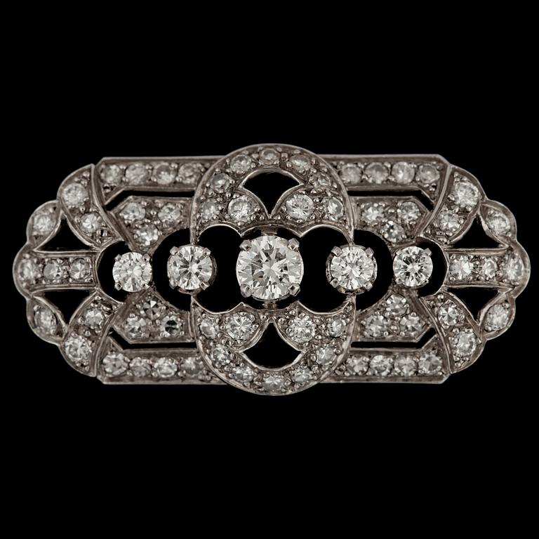 BROSCH, gammalslipade diamanter, tot. ca 2.50 ct.