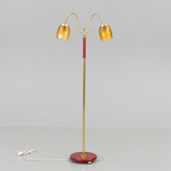 A brass standard light, mid 20th Century.