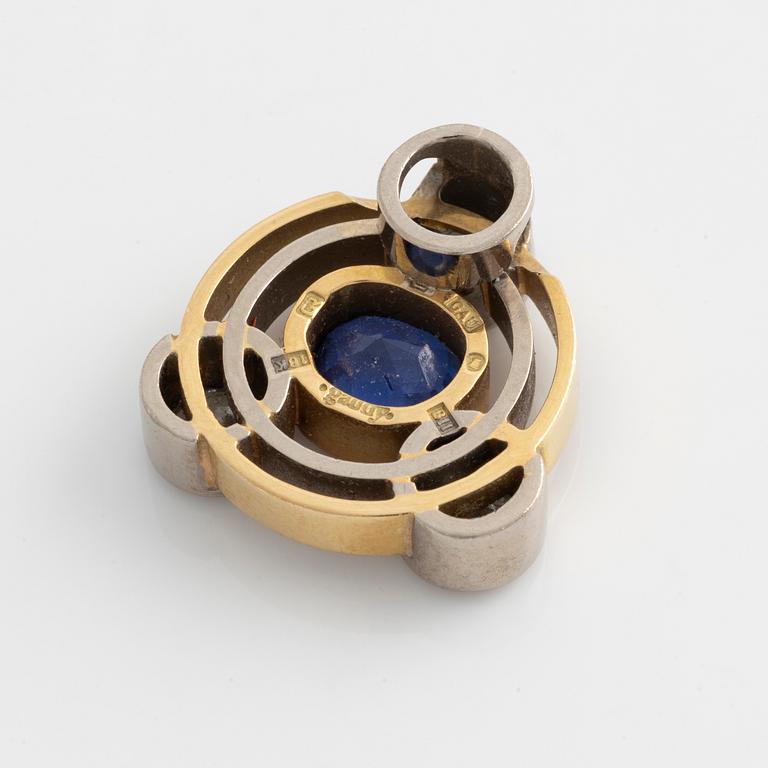 Gaudy, pendant with sapphires and brilliant-cut diamonds, two collier wires.