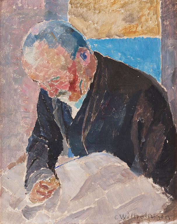 Carl Wilhelmson, ”Segelsömnad" (Mending the sails).