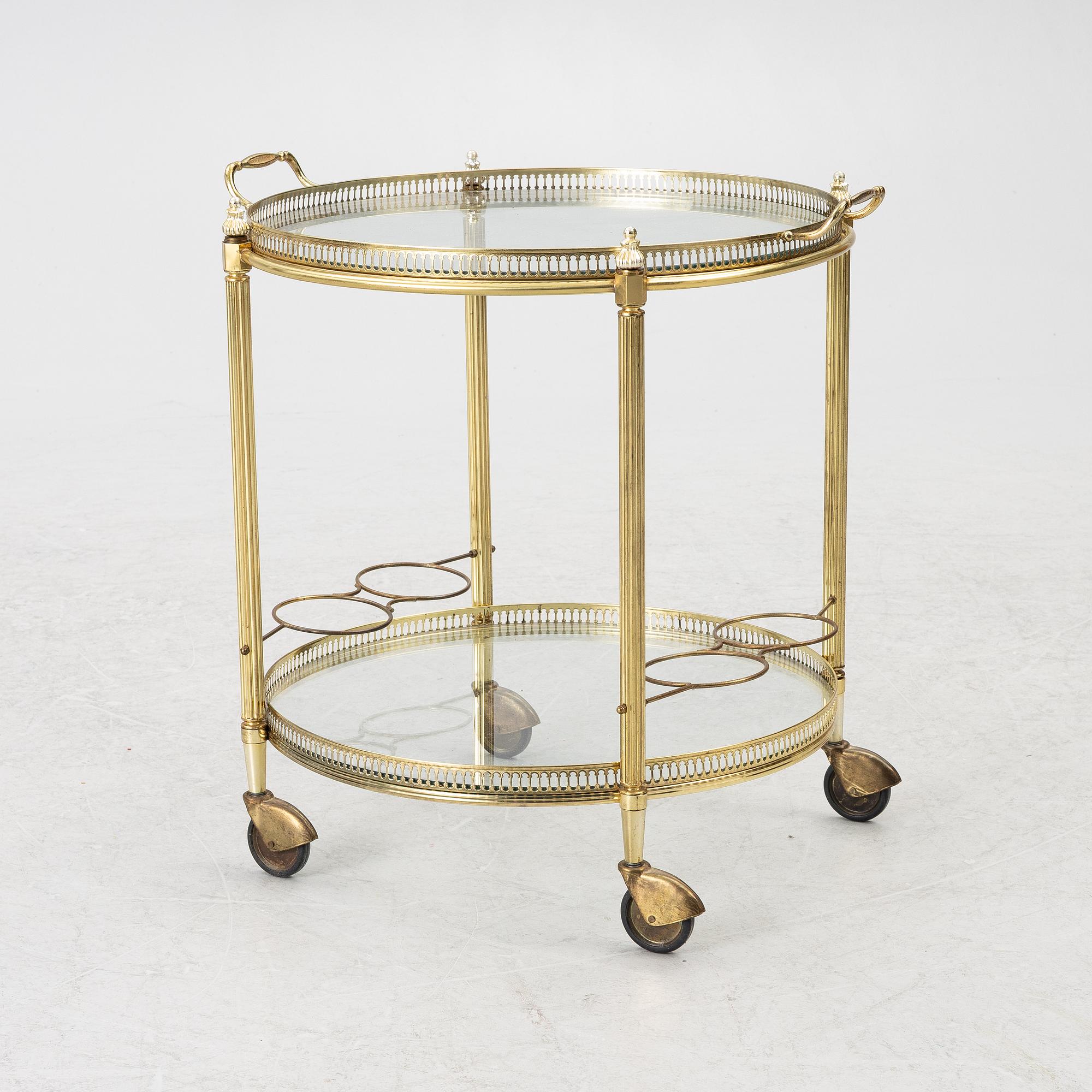 Serving cart, late 20th century.