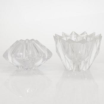 Aimo Okkolin, Two glass bowls "Water Lily" and "Star". Both signed Aimo Okkolin.