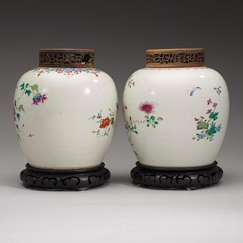 Two famille rose jars, Qing dynasty, Qianlong (1736-95).