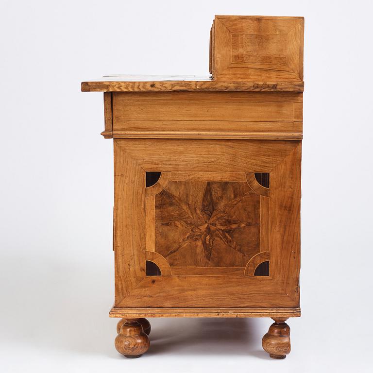 A Swedish Baroque 'knee-hole' writing desk, first part of the 18th century.