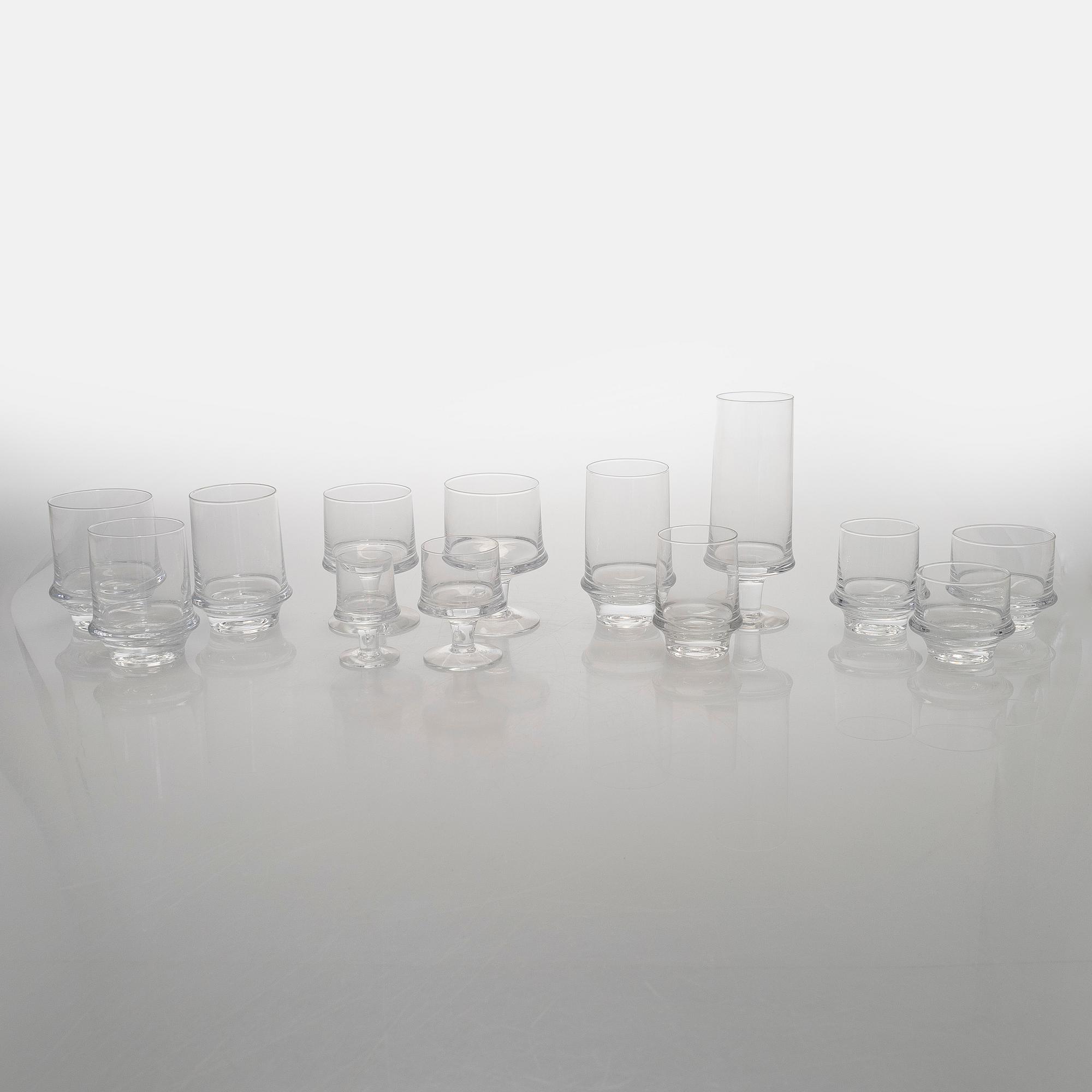 Tapio Wirkkala, A 217-piece glass service 'Marski', Iittala Finland.