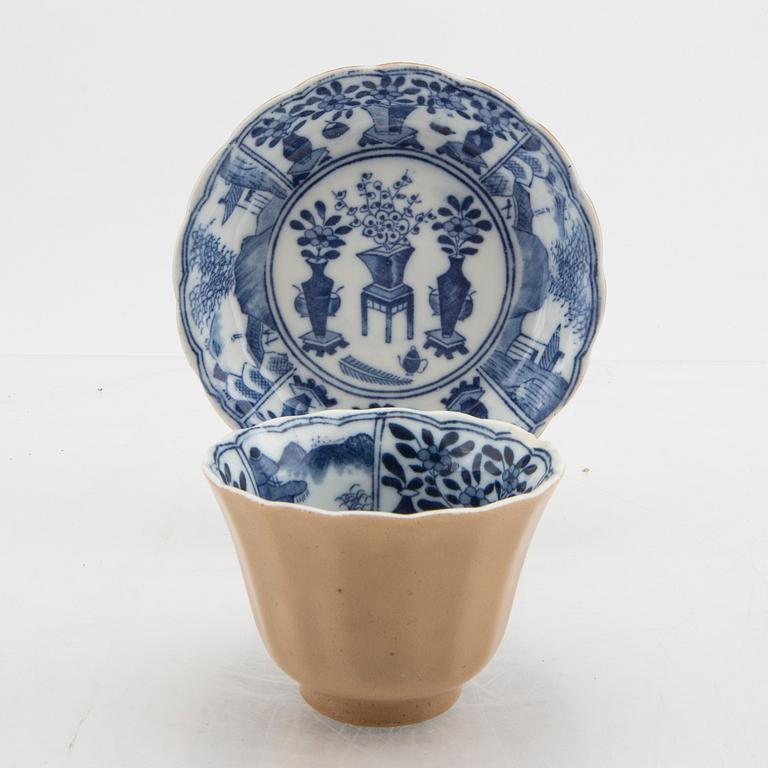 A Chinese 18th century porcelain cup and suacer.