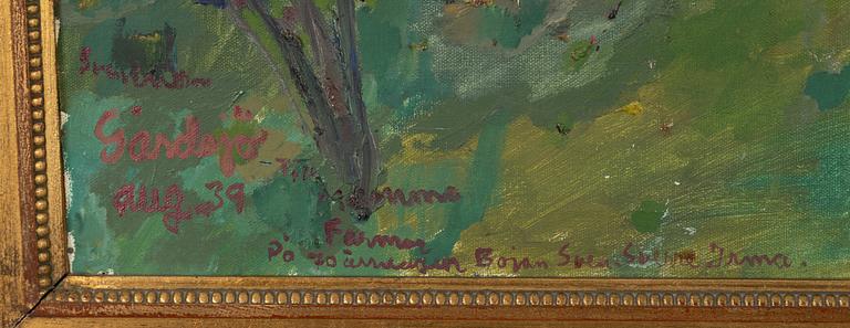 Sven X:et Erixson, oil on canvas, signed with dedication.