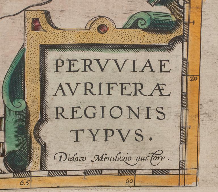 KARTA, "La Florida, Guastecan, Pervviae avriferae regionis typus", troligen Abraham Ortelius 1574.