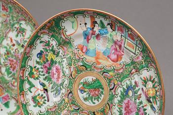 TALLRIKAR, 3 st, Kanton, 1800-tal.