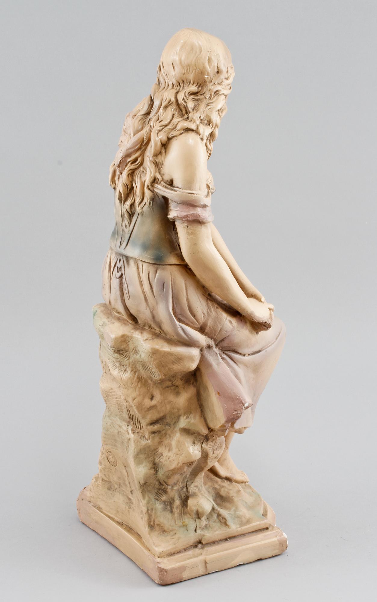 SKULPTUR, bemålat gips, signerad A Moceau?, Paris, Frankrike, omkring sekelskiftet 1800/1900.