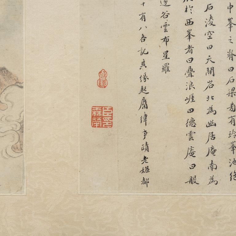 Unidentified artist, Temple in mountainous landscape, China, late Qing dynasty / around 1900.