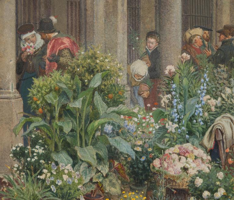 Georg von Rosen, "Blomstermarknad i Brabant 1500-talet".
