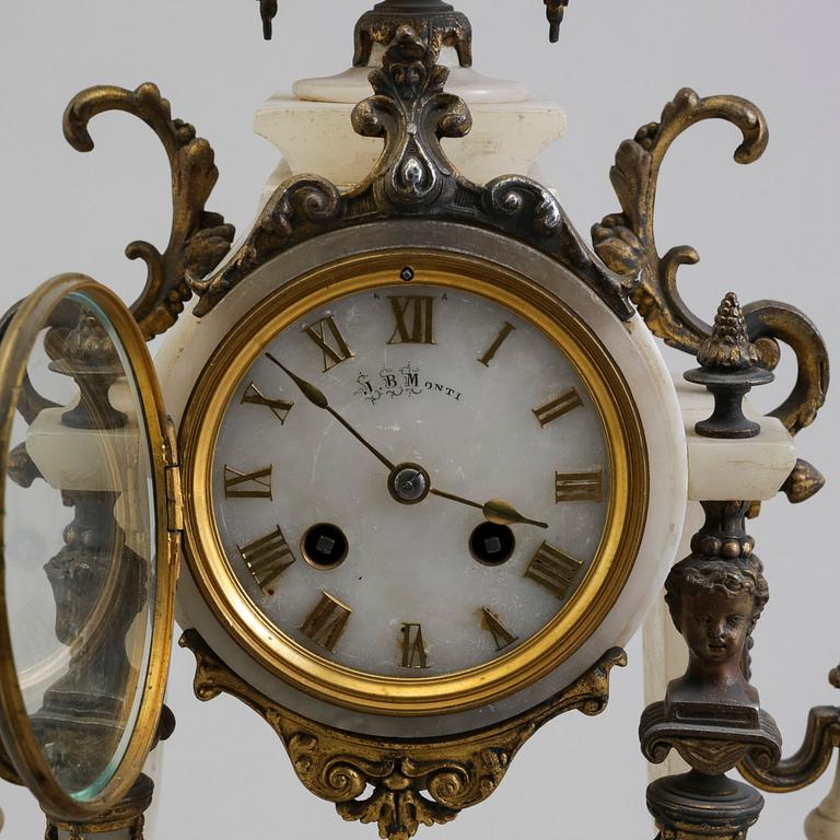 An end of the 19th century alabaster table clock.