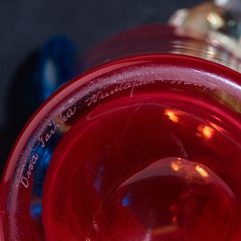 Oiva Toikka, a "Pompom" glass vase, Nuutajärvi Notsjö, Finland late 1960's.