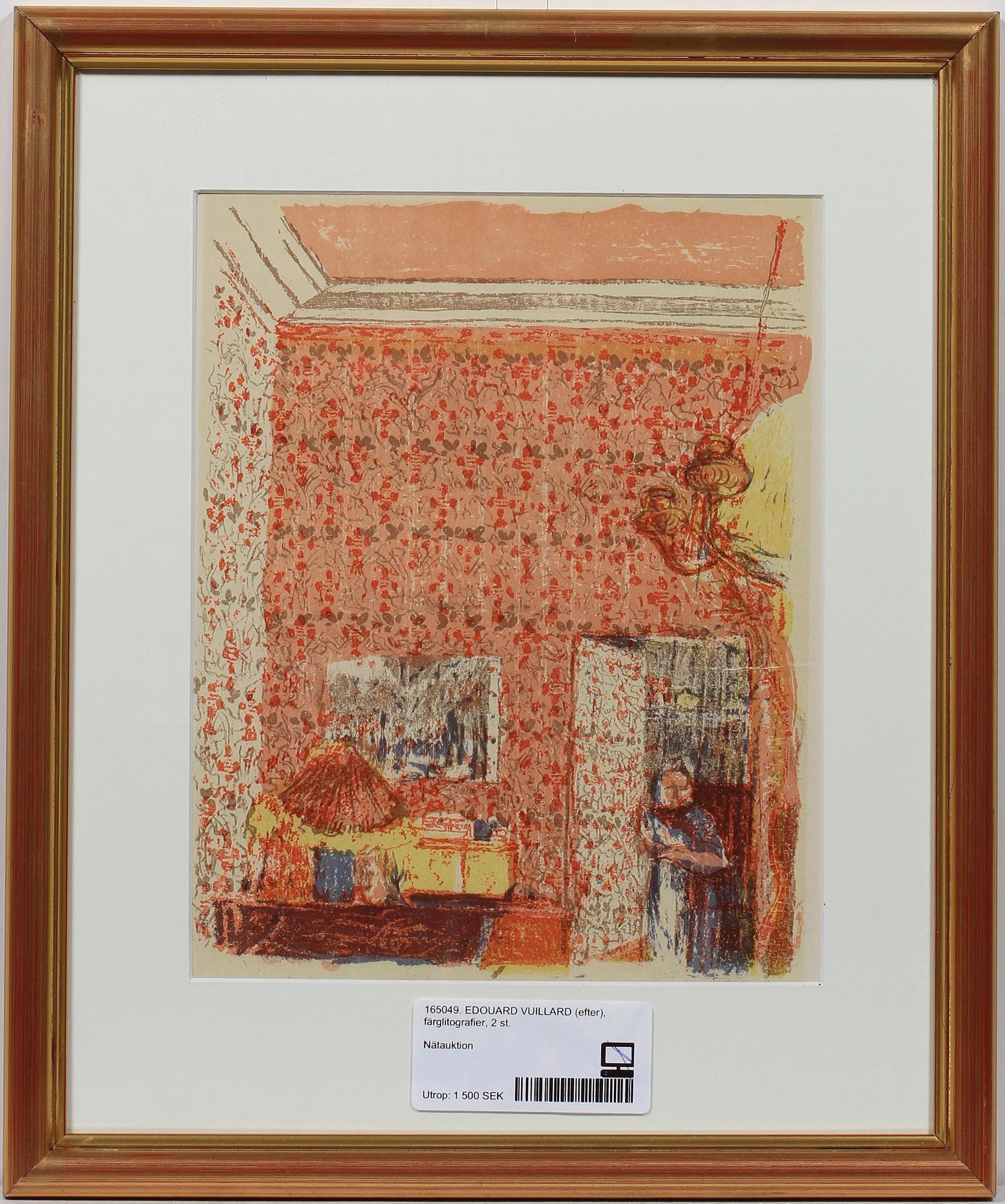 EDOUARD VUILLARD (efter), färglitografier, 2 st.