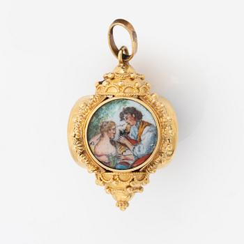 Pendant with paintings.