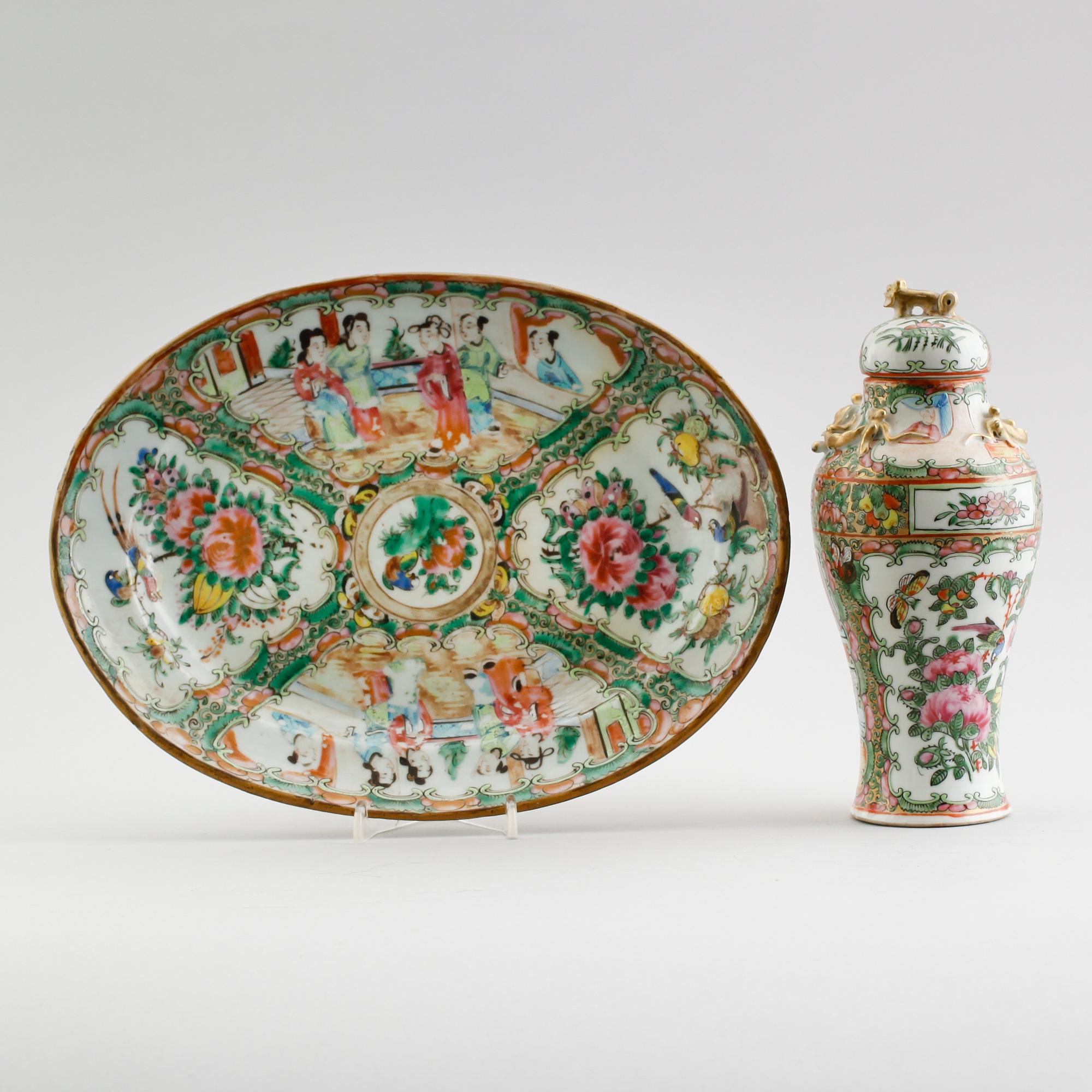FAT OCH LOCKURNA, porslin, Kanton, Kina, 1800-tal.