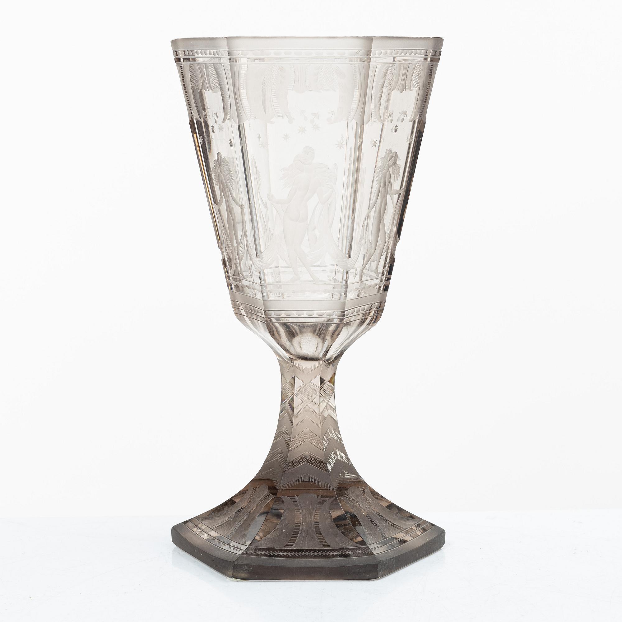 Simon Gate, Vase, "Six Graces", Orrefors, 1925.