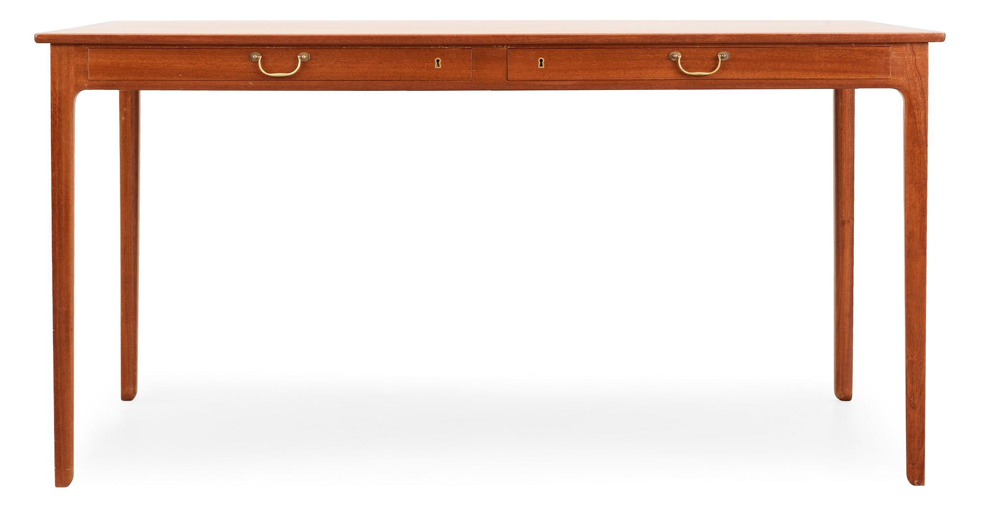 An Ole Wanscher mahogany desk, A. J. Iversen, Denmark 1960's.