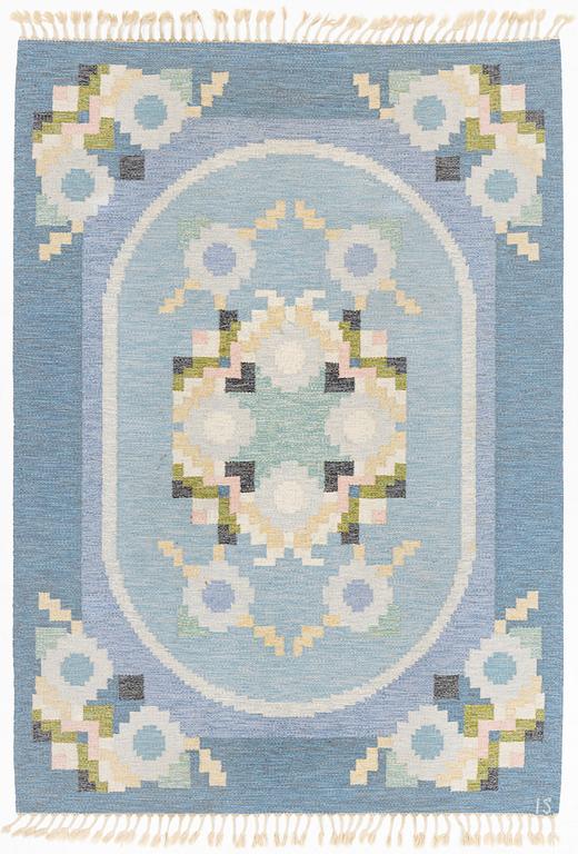 Ingegerd Silow, matta, rölakan, "Malmsjön", signerad, ca 278 x 199 cm.