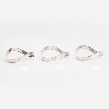 Paula Häiväoja a 3-piece silver bracelet, Pentti Roos, Helsinki, Finland 1967.