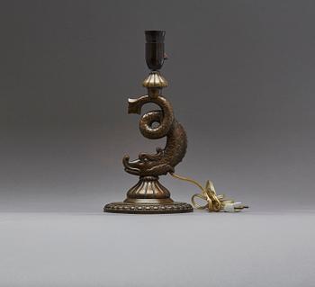 BORDSLAMPA, brons, 1900-talets första hälft.