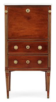 387. A late Gustavian late 18th Century secretaire.