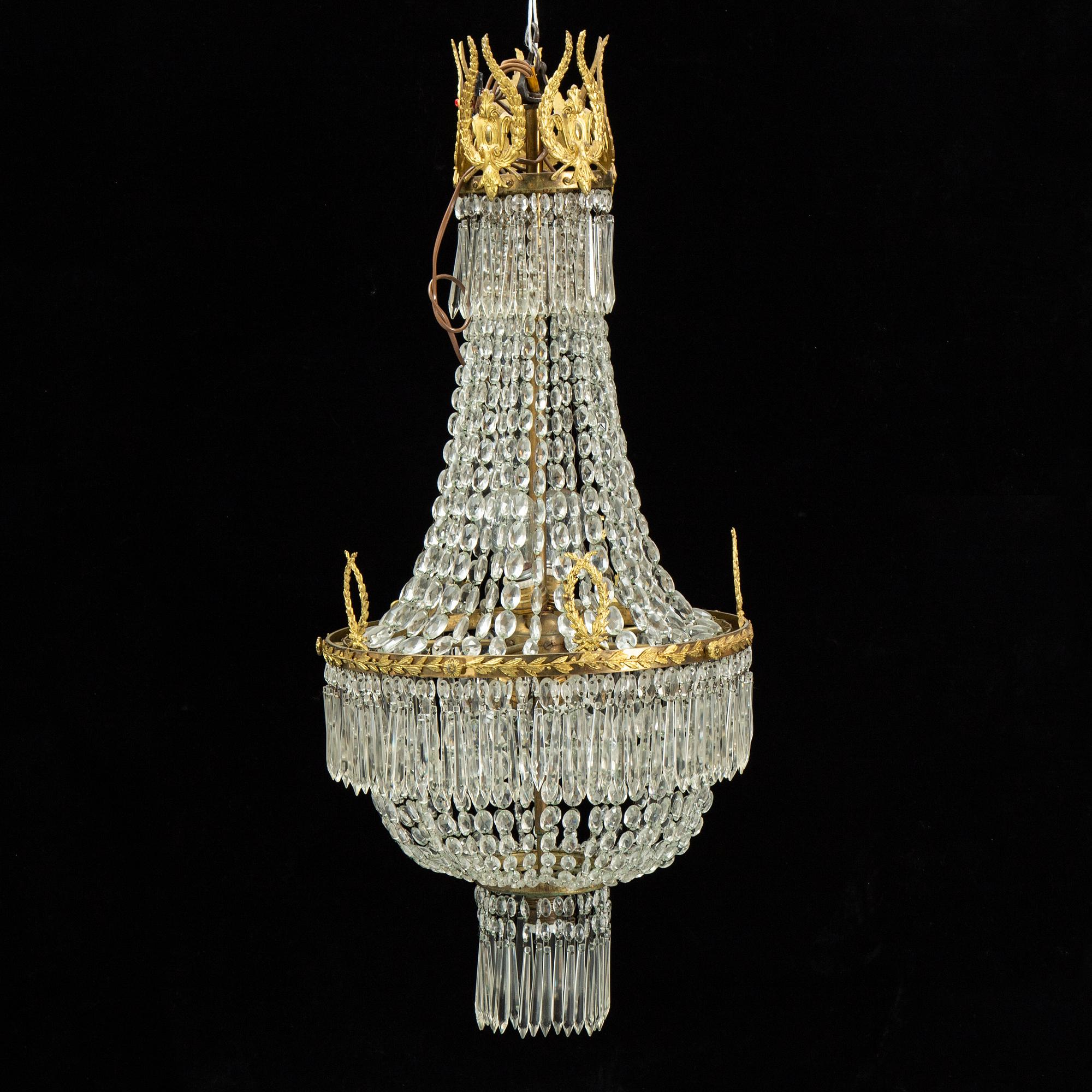 An Empire-style ceiling lamp, first half of the 20th century.