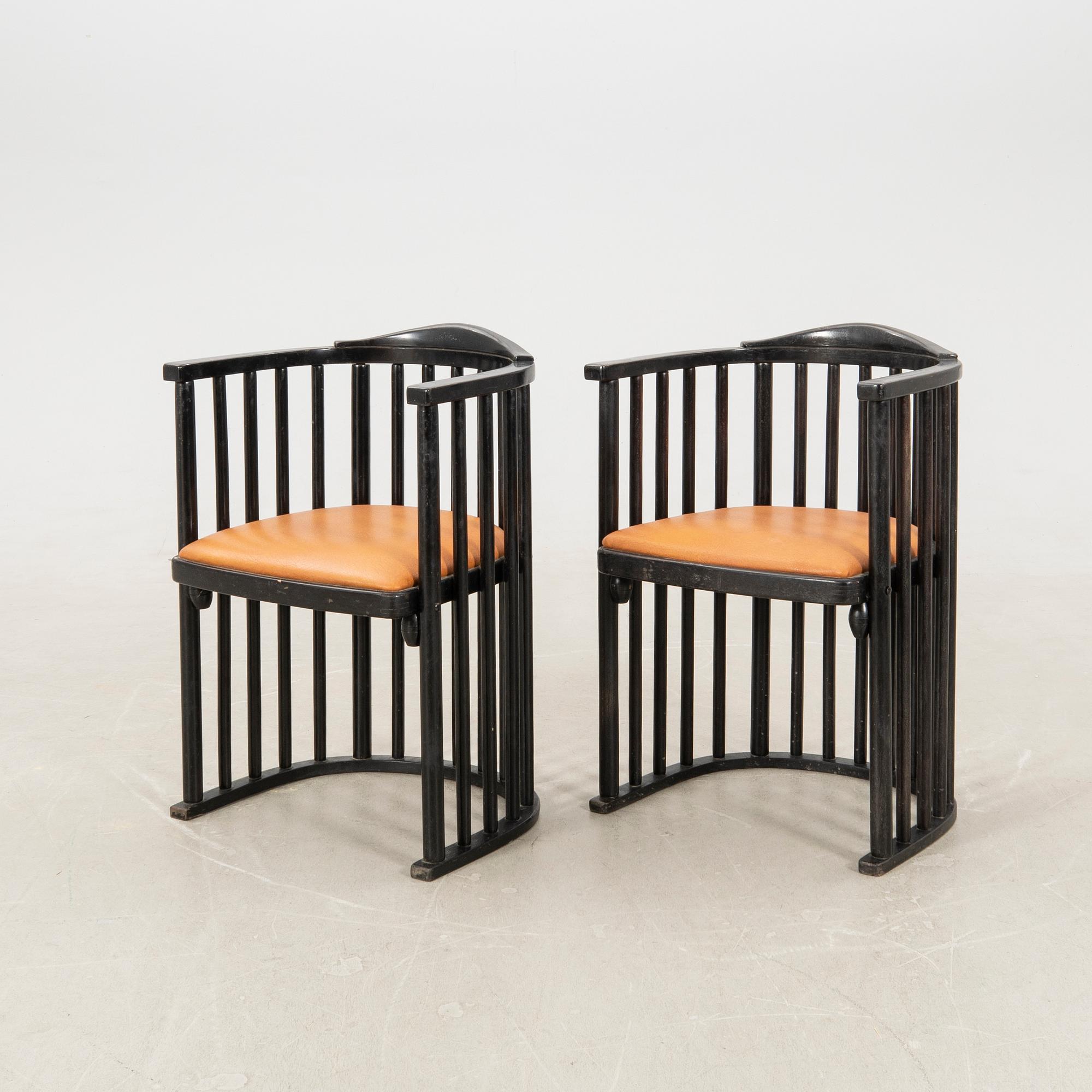 Josef Hoffmann, armchairs a pair attributed to the first half of the 20th century.