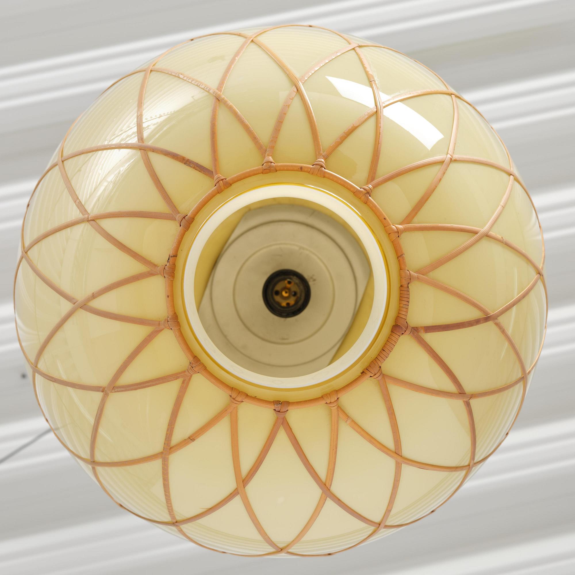 Harald Notini, a pair of ceiling lamps model 11555, Arvid Böhlmarks Lampfabrik, Stockholm, 1940s.