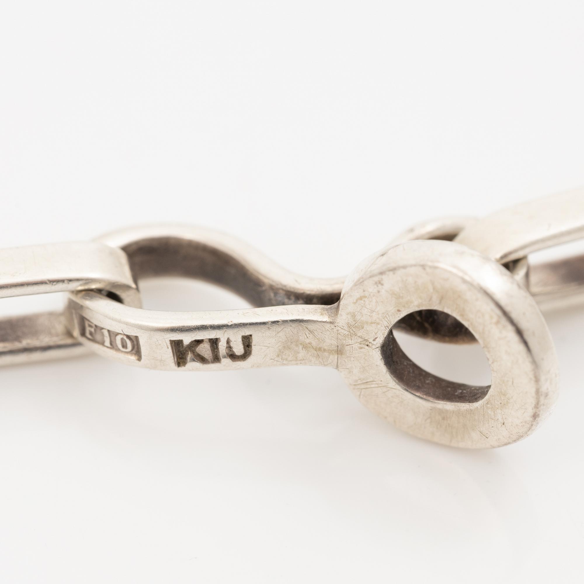 Karl-Ingemar Johansson, collier och armband, silver,