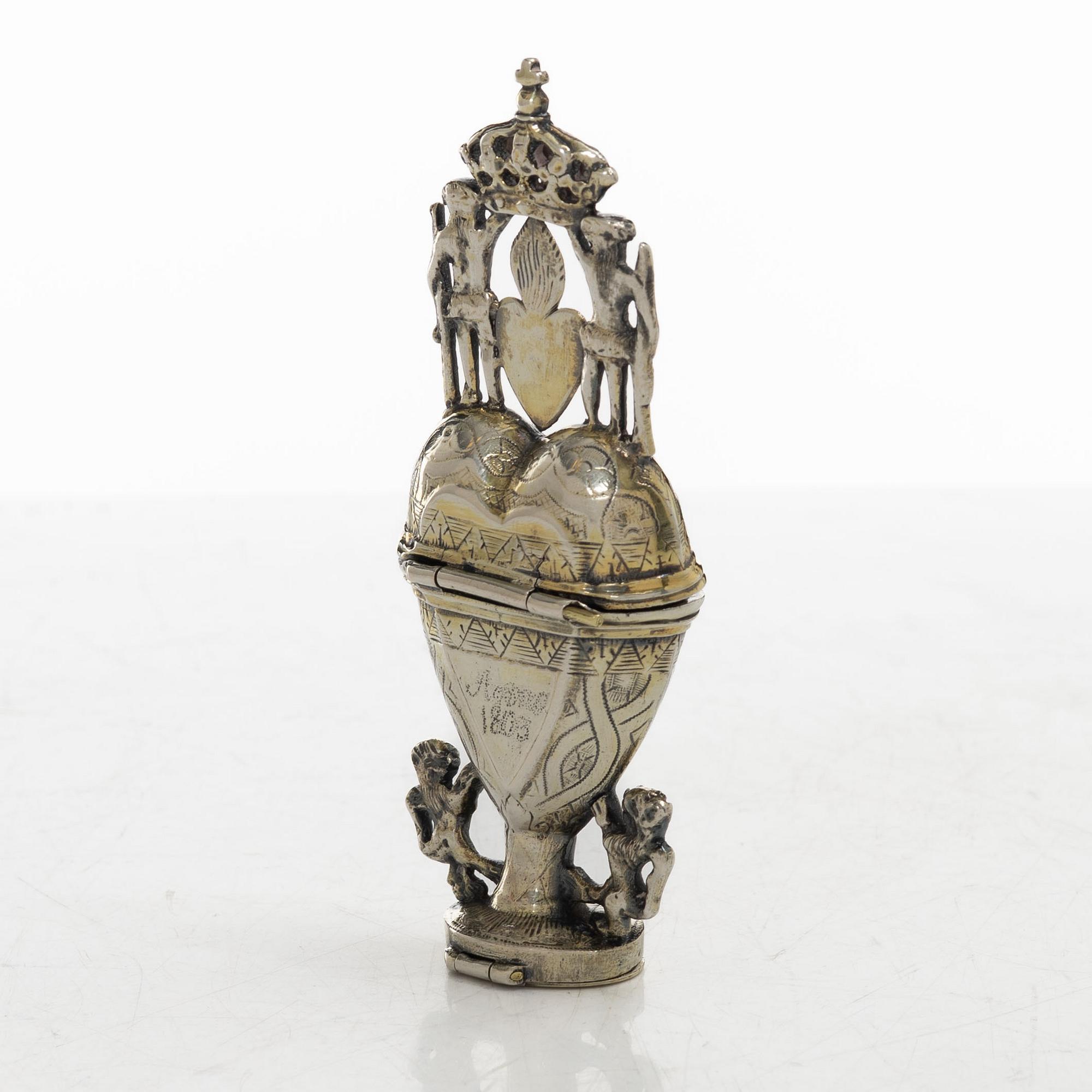 Scent box, silver, probably Denmark, dated 1803.