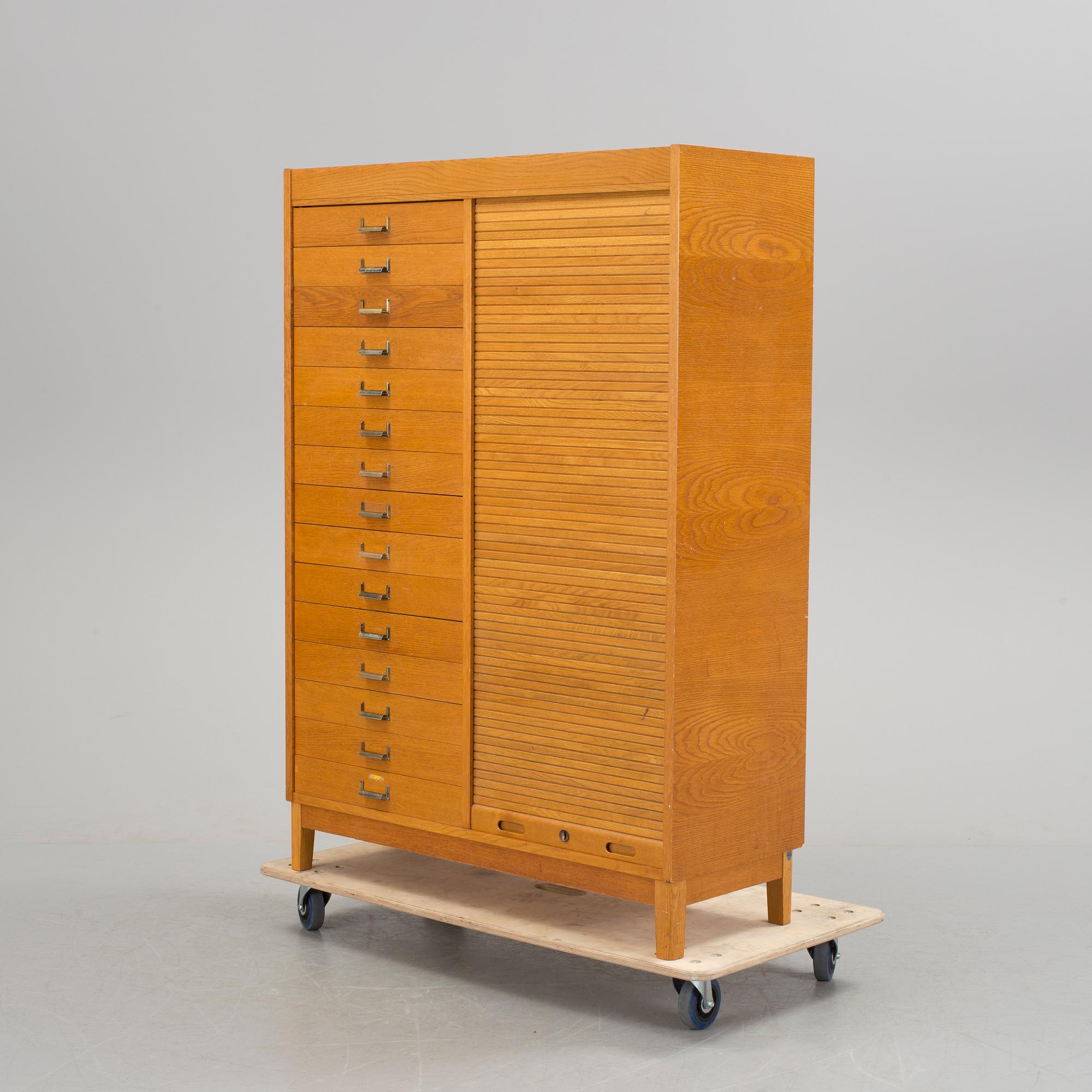 A mid 20th century teak filing cabinet, Åtvidaberg.