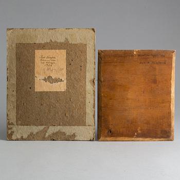 OKÄND KONSTNÄR, 1700-TAL. 2 st, olja på duk, pannå.