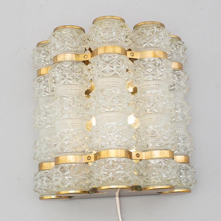 VÄGGLAMPA, Tyringe konsthantverk och Orrefors, 1950-tal.