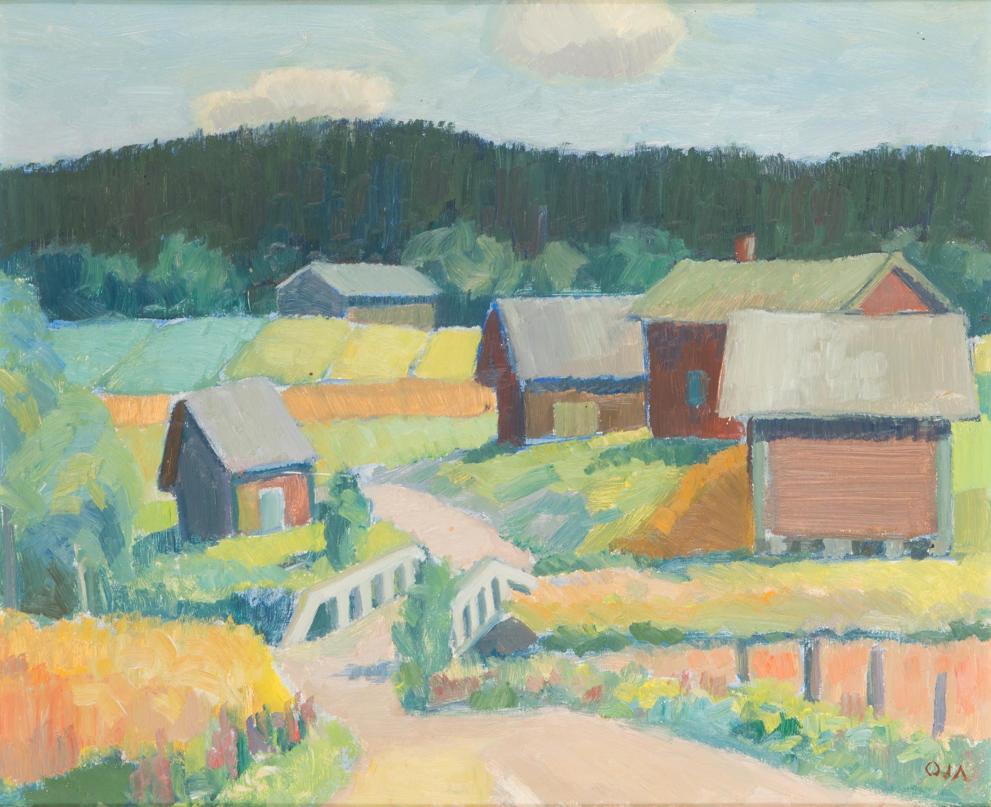 Onni Oja, oil on board, signed.