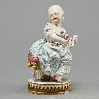 FIGURIN, porslin, Meissen, 1800-talets andra hälft.