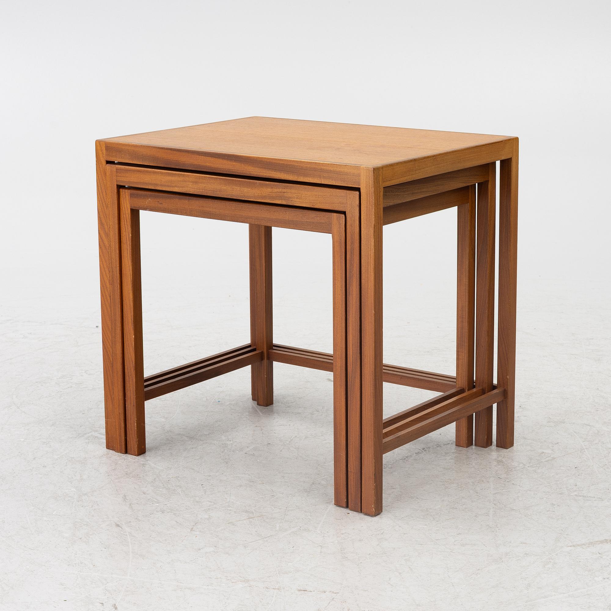 Three nesting tables, second half of the 20th century.