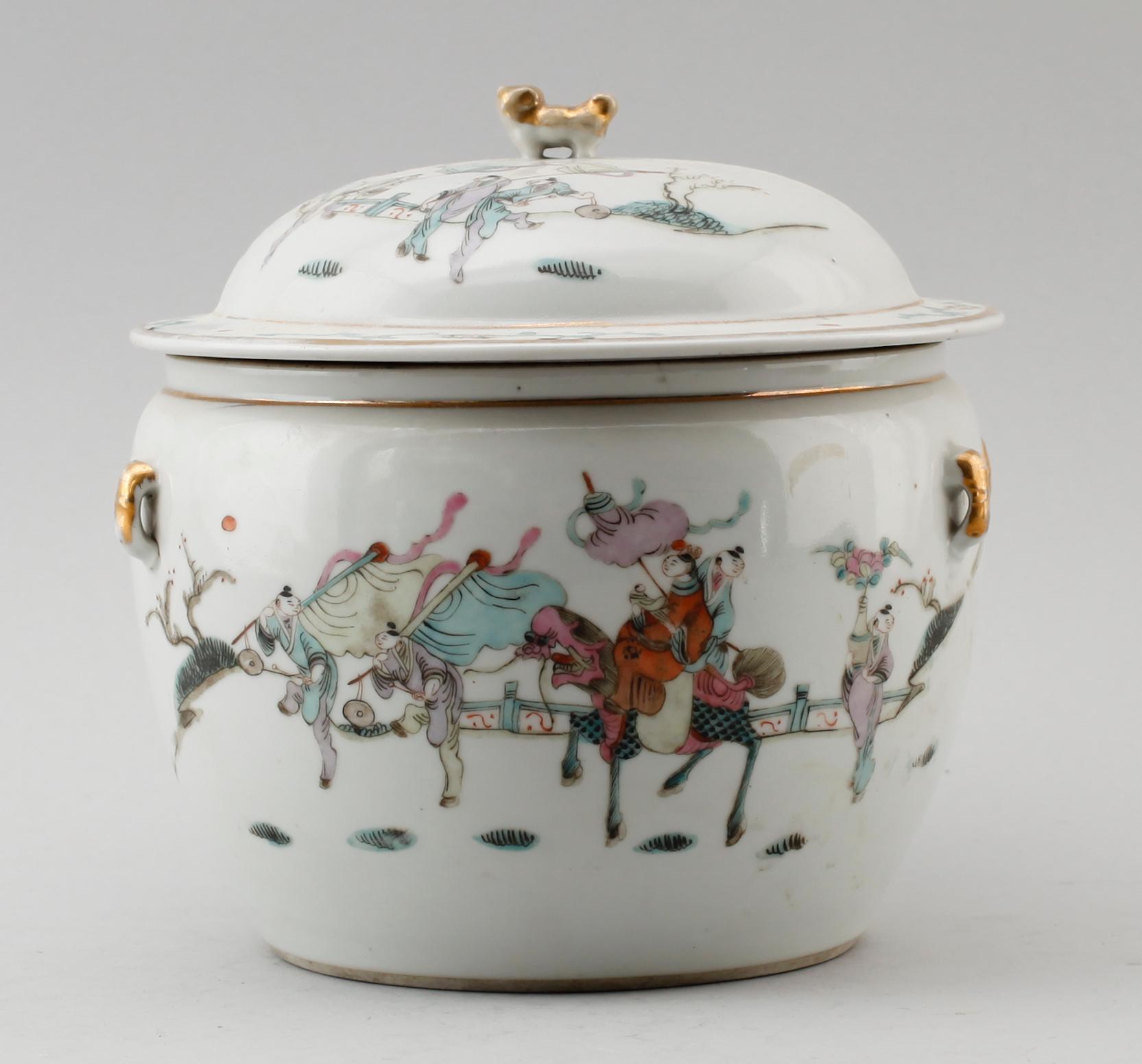 LOCKSKÅL, porslin, Kina, 1800-/1900-tal.