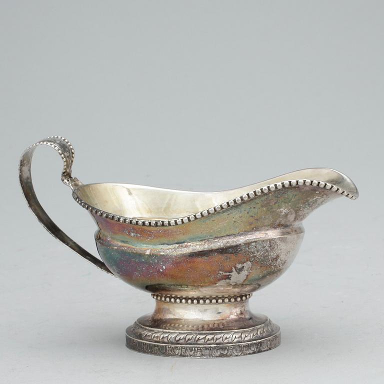 GRÄDDKANNA, silver, Lars Biugg, Jönköping 1786. Total vikt ca 160g.