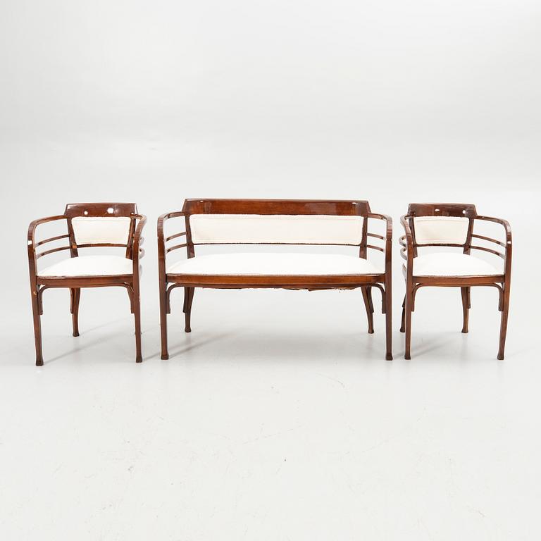 Seating group, 3 pieces, first half of the 20th century.