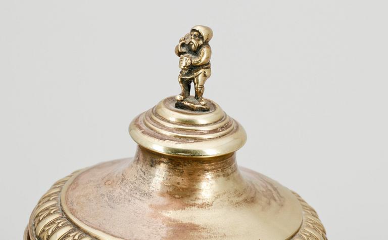 DRYCKESHORN, ben och nysilver, omkring 1900.