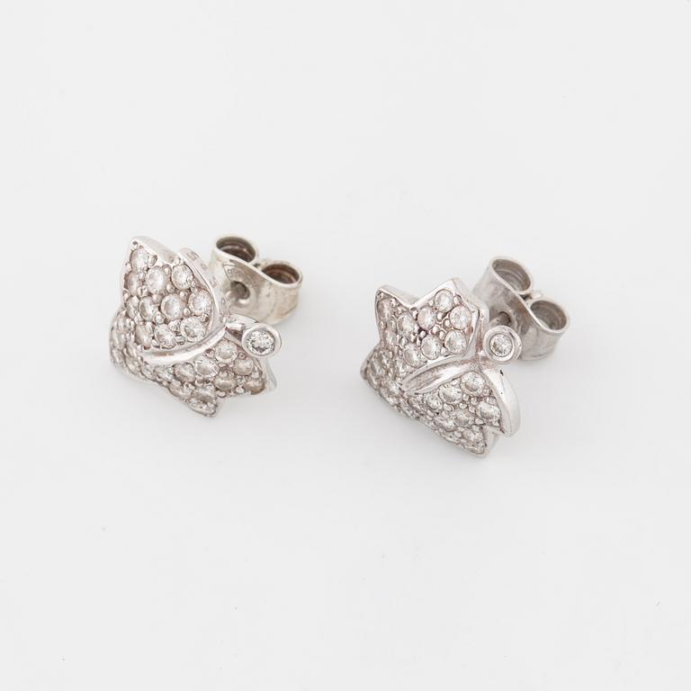 OLE LYNGGAARD, a pair of brilliant cut diamond earrings.