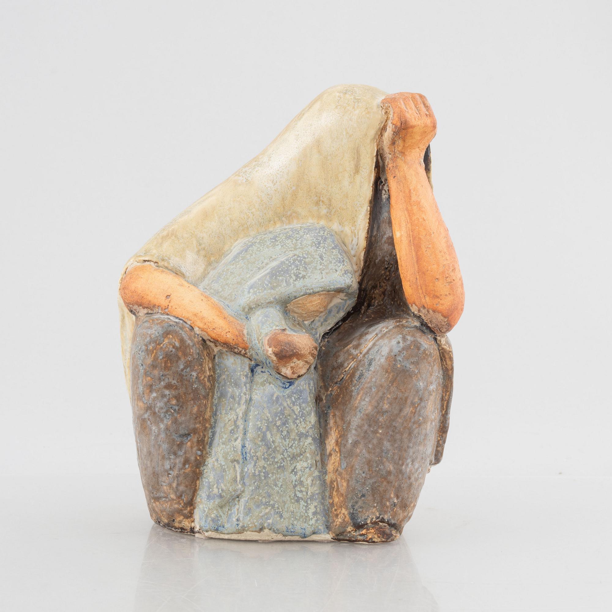 Lisa Larson, an 'Arabkvinna' stoneware figurine, probably a prototype, Gustavsberg.