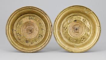 LJUSSTAKAR, ett par, mässing, barockstil. 1800/1900-tal.