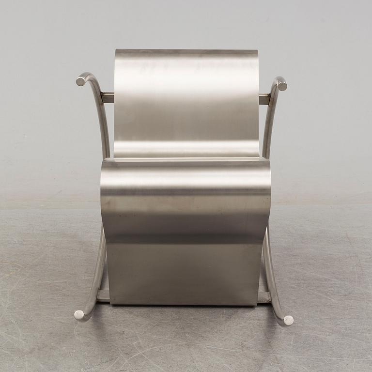 SIGURDUR GUSTAFSSON, a "Rock´n roll" stainless steel rocking chair, Källemo, Sweden post 1999.